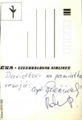 Pohlednice s letadlem Airbus A310-300, věnování od pána kapitána Priečinský